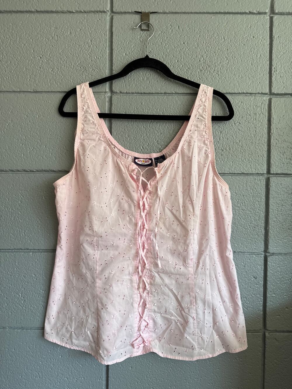 Vintage Y2K Zoey Beth Plus Size Drawer String Tie Front Tank Top size 1X